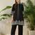 Black embroidered cotton kurta trouser set
