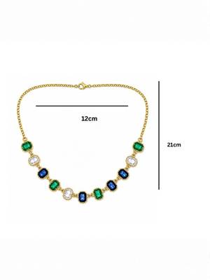 Fashion gold plated anti tarnish multicolor crystal necklace for women 4
