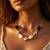 Fashion gold plated anti tarnish faux pearl & black stone necklace for women 