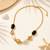 Fashion gold plated anti tarnish faux pearl & black stone necklace for women 