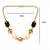 Fashion gold plated anti tarnish faux pearl & black stone necklace for women 