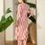 Cream printed cotton kurta trouser set