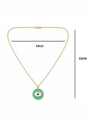 Fashion gold plated anti tarnish evil eye pendant necklace for women  5
