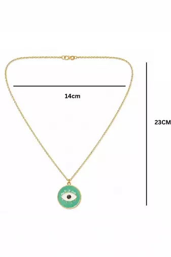 Fashion gold plated anti tarnish evil eye pendant necklace for women 
