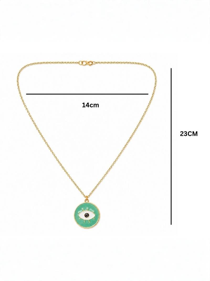 Fashion gold plated anti tarnish evil eye pendant necklace for women 