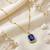 Fashion gold plated anti tarnish blue crystal pendant necklace for women 