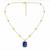 Fashion gold plated anti tarnish blue crystal pendant necklace for women 