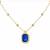 Fashion gold plated anti tarnish blue crystal pendant necklace for women 