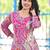 Pink printed cotton kurta trouser set