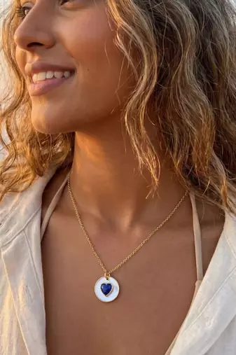 Fashion gold plated anti tarnish pendant necklace for women & girls american diamond style charm chain fashion jewellery