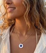 Fashion gold plated anti tarnish pendant necklace for women & girls american diamond style charm chain fashion jewellery