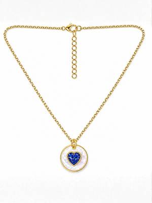 Fashion gold plated anti tarnish pendant necklace for women & girls american diamond style charm chain fashion jewellery 3