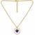 Fashion gold plated anti tarnish pendant necklace for women & girls american diamond style charm chain fashion jewellery