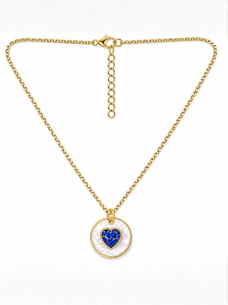 Fashion gold plated anti tarnish pendant necklace for women & girls american diamond style charm chain fashion jewellery
