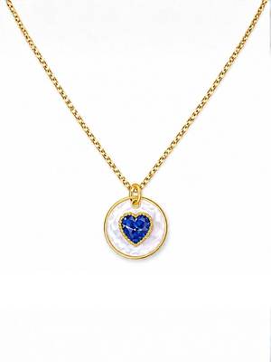 Fashion gold plated anti tarnish pendant necklace for women & girls american diamond style charm chain fashion jewellery 4
