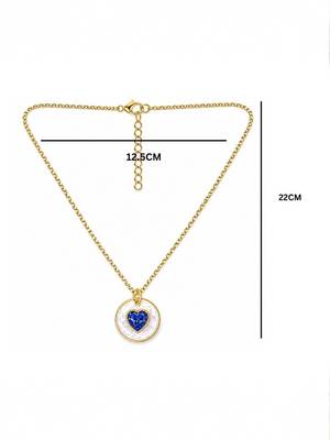 Fashion gold plated anti tarnish pendant necklace for women & girls american diamond style charm chain fashion jewellery 5