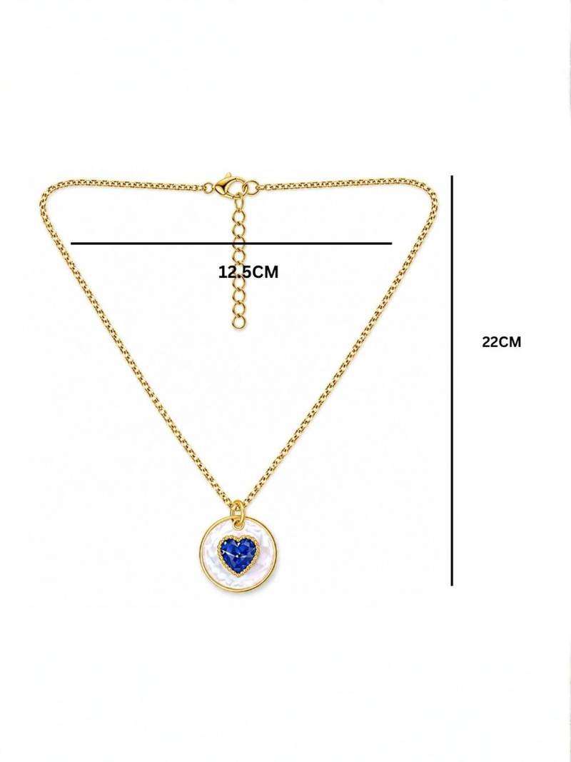 Fashion gold plated anti tarnish pendant necklace for women & girls american diamond style charm chain fashion jewellery