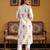 White printed cotton kurta trouser set