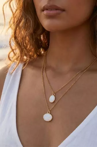 Fashion gold plated anti tarnish layered pendant necklace for women & girls stylish necklace fashion jewellery
