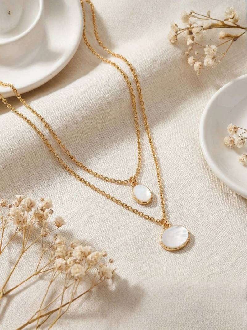 Fashion gold plated anti tarnish layered pendant necklace for women & girls stylish necklace fashion jewellery