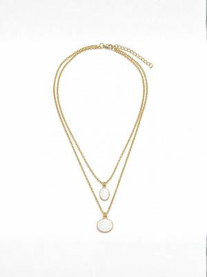 Fashion gold plated anti tarnish layered pendant necklace for women & girls stylish necklace fashion jewellery 3