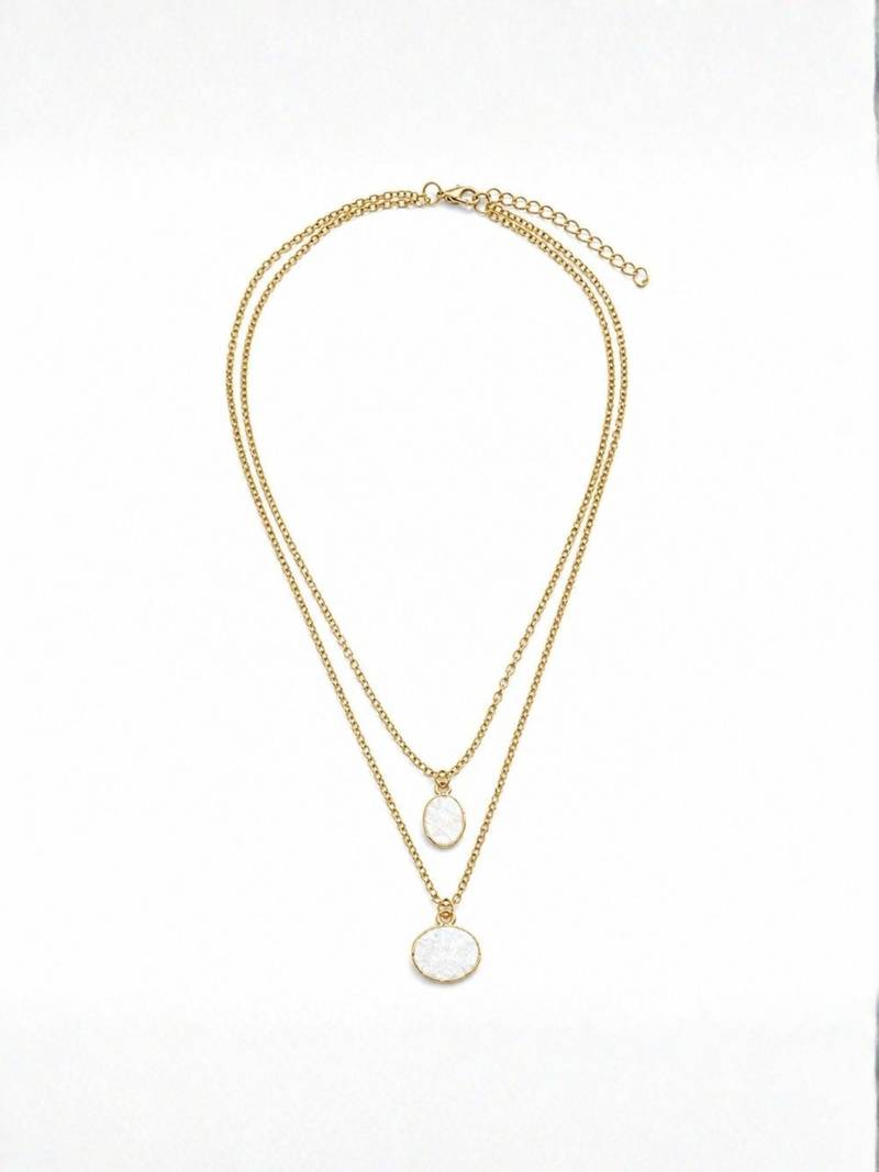 Fashion gold plated anti tarnish layered pendant necklace for women & girls stylish necklace fashion jewellery