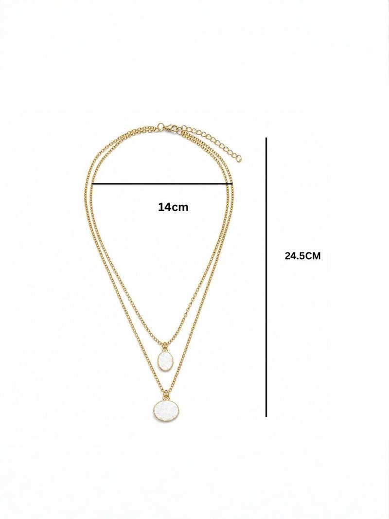 Fashion gold plated anti tarnish layered pendant necklace for women & girls stylish necklace fashion jewellery