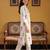 White printed cotton kurta trouser set