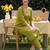 Green embroidered cotton kurta trouser set