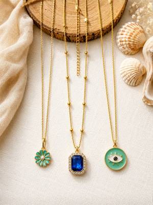 Fashion anti tarnish gold plated 3 layered necklace combo set for women and girls 1