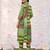 Green printed cotton kurta trouser set