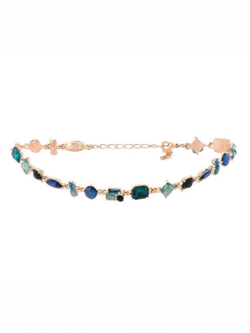 Fashion gold plated anti tarnish multicolor crystal tennis necklace for women & girls stylish fashion jewellery
