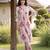 Pink printed cotton kurta trouser set