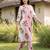 Pink printed cotton kurta trouser set