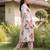 Pink printed cotton kurta trouser set