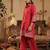Pink embroidered cotton kurta trouser set