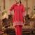 Pink embroidered cotton kurta trouser set