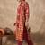 Red printed cotton kurta trouser set