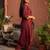 Brown printed silk kurta trouser set