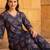 Teal printed cotton kurta trouser set