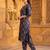 Teal printed cotton kurta trouser set