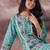 Green printed cotton kurta trouser set