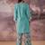Green printed cotton kurta trouser set