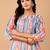 Blue printed cotton kurta trouser set