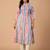 Blue printed cotton kurta trouser set