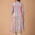 Blue printed cotton kurta trouser set
