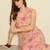 Pink printed cotton kurta trouser set