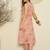Pink printed cotton kurta trouser set