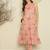 Pink printed cotton kurta trouser set