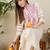 Off white printed cotton kurta trouser set